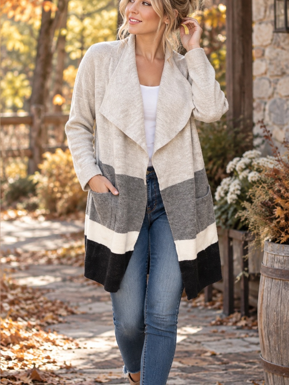 Madewell Merino Wool Oversized Colorblock Long Cardigan Sweater XS